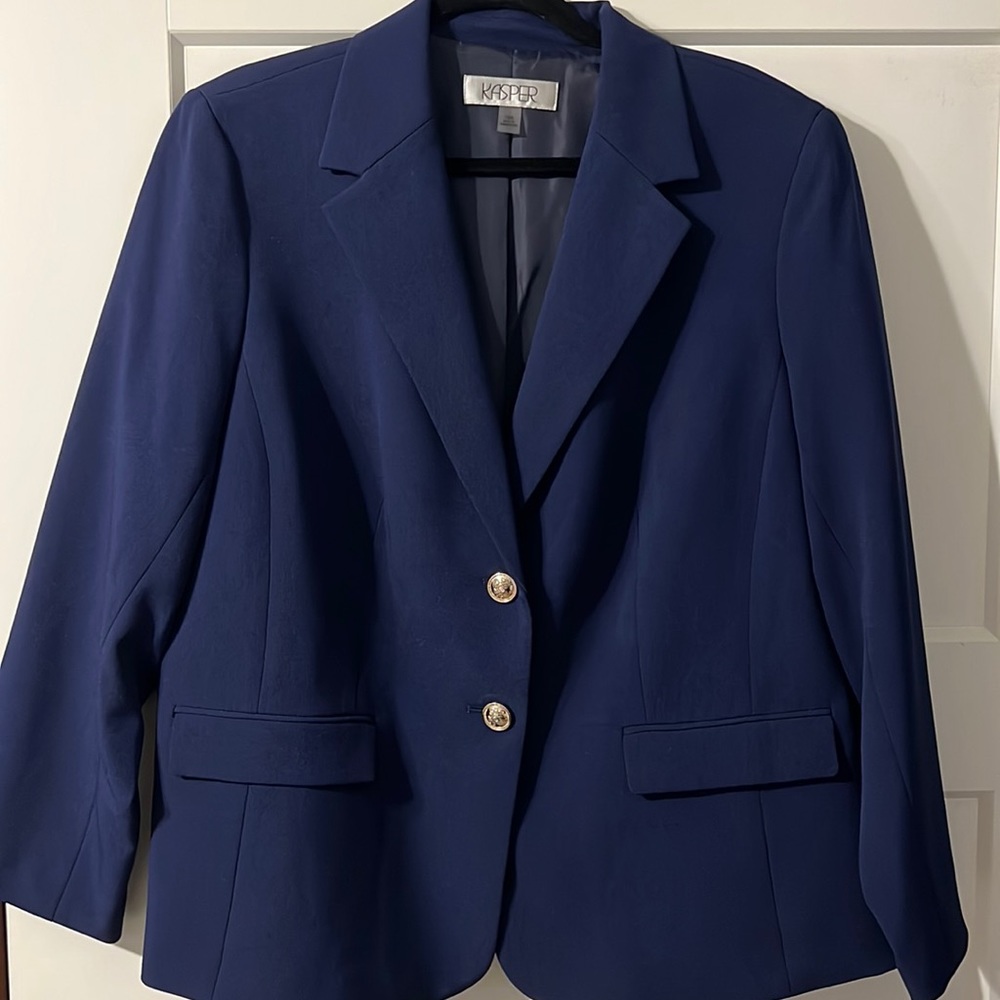 Kasper suit jacket/blazer.  Navy blue, 16W